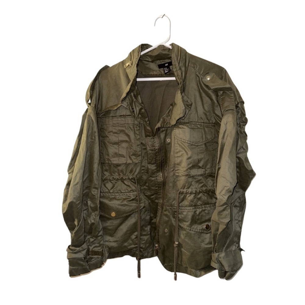 H&M Women’s Utility Jacket - Size 12 | Effortlessly Cool, Olive Green Vibe